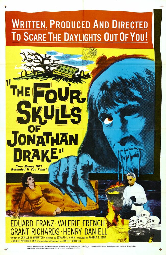 Четыре черепа Джонатана Дрейка (1959) постер